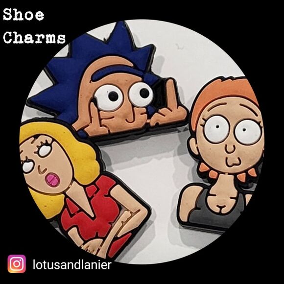Shoe Charms " Rick & Morty" Charms Set of 3 - Picture 1 of 2